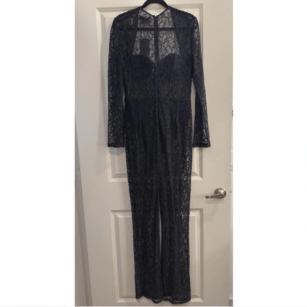 NWT Michael Costello Black Lace Design Jumpsuit‎